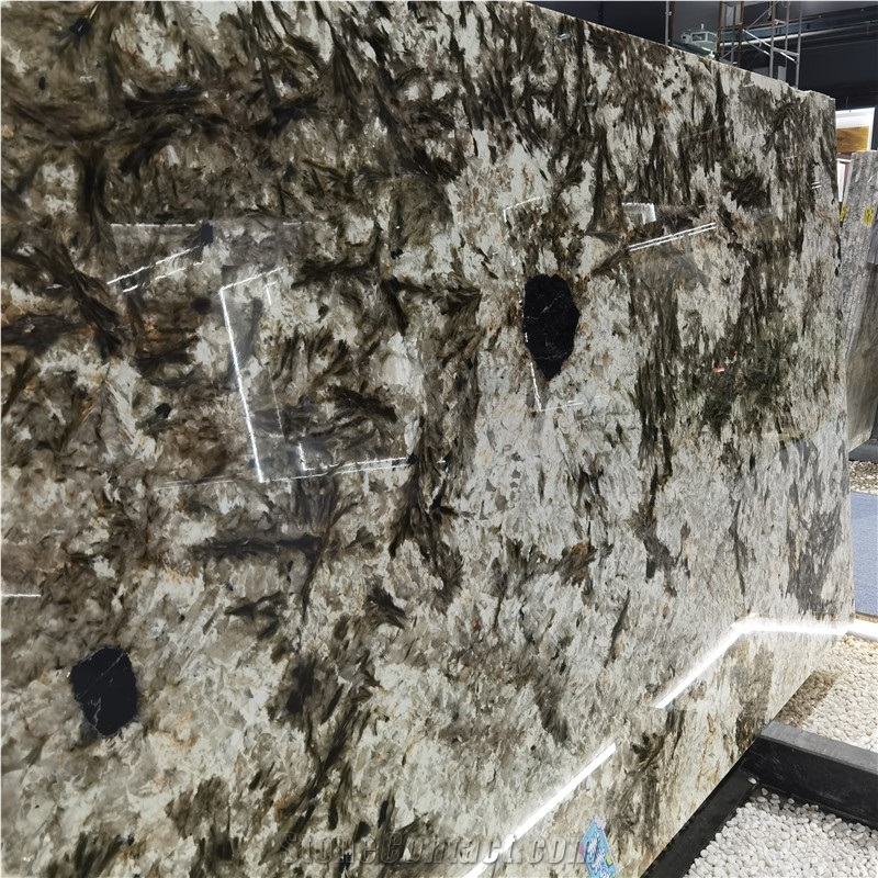 Alpinus Black Crystal Quartzite Slab For Indoor Wall Floor