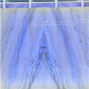 Blue Shadow Quartzite Blue Crystal Slab For Led Backlight