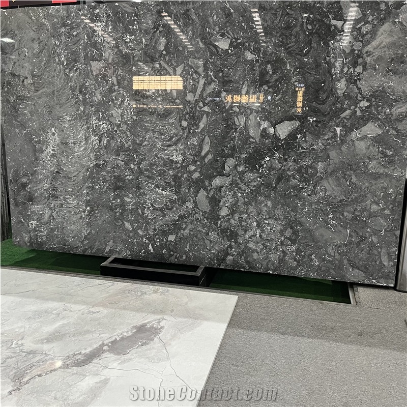 Brazil Dark Grey Stone Earl Grey Marble Slabs For Wall Floor