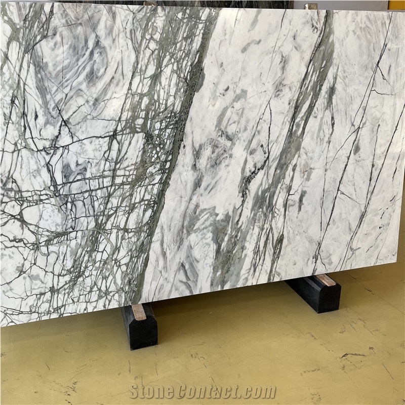 China Clivia White Marble Slab For Wall/Fooring/Countertops