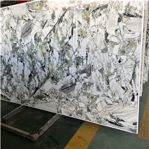 China Green Stone Ice Jade Marble Slab For Countertop & Wall