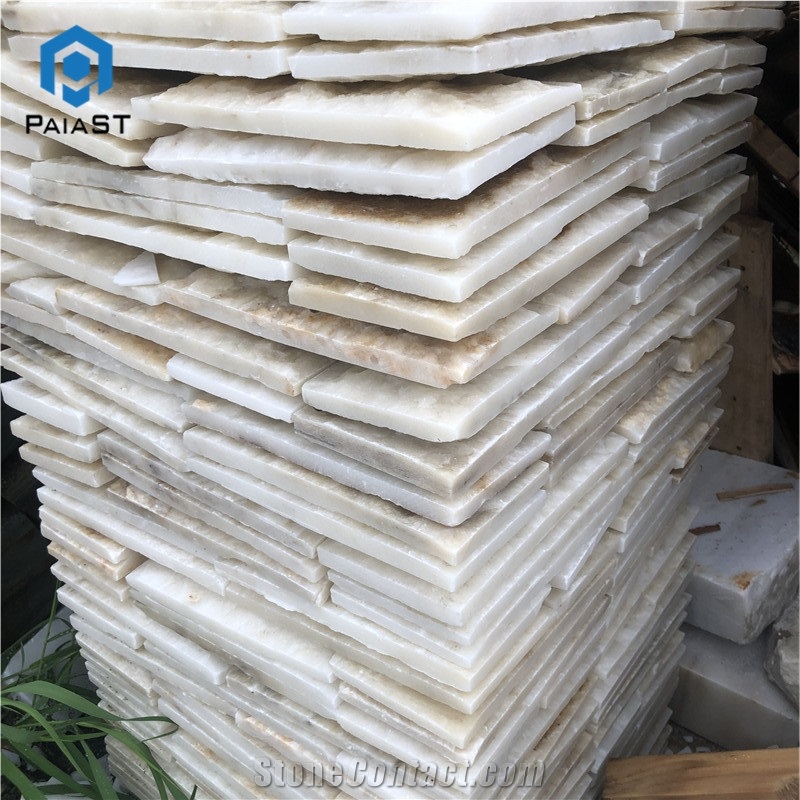 China White Quartzite Mushroom Stone Tiles For Wall Cladding
