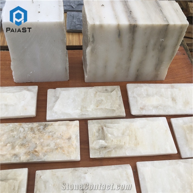 China White Quartzite Mushroom Stone Tiles For Wall Cladding