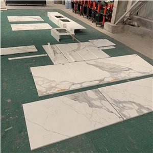 Customized Calacatta White Marble Kitchen Countertop