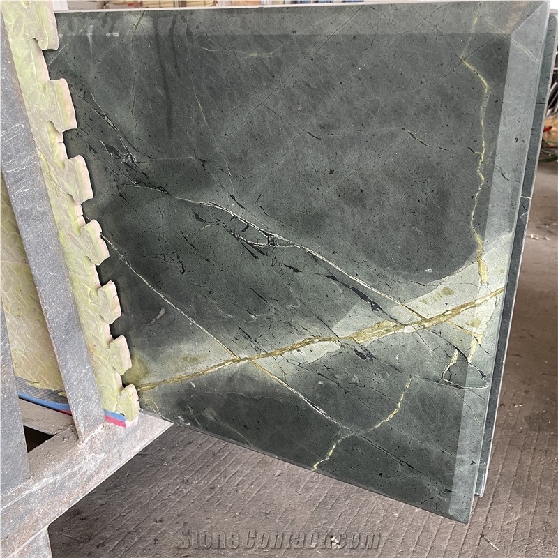 Customized Size Green Marble Table Top For Home Villa Design