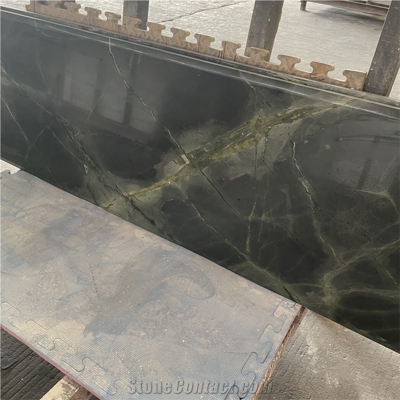 Customized Size Green Marble Table Top For Home Villa Design