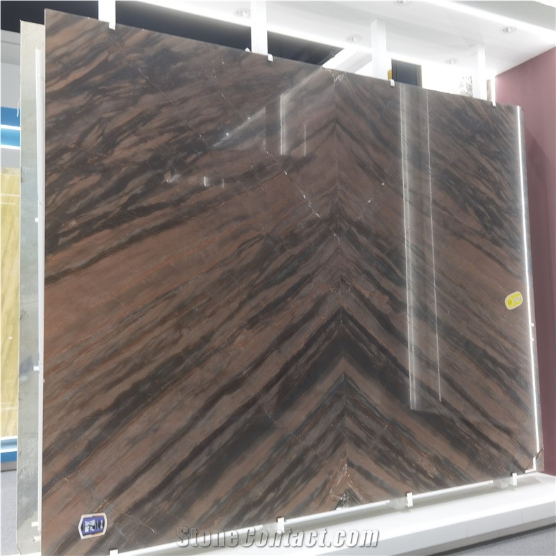 Elegant Brown Book Match Quartzite Exotic Stone Slab