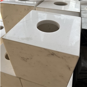 Factory Direct White Marble Square Tissue Box For Home&Hotel