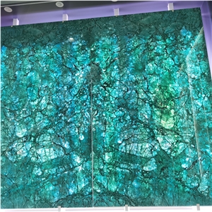 Fusion Blue Quartzite Slab Led Stone Decoration Fusion Blue Quartzite Slab Led Stone Decoration
