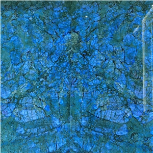 Fusion Blue Quartzite Slab Led Stone Decoration
