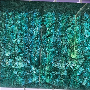 Fusion Blue Quartzite Slab Led Stone Decoration