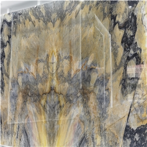 Gold Fire Yellow Quartzite Pattern Stone Slab Price