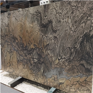 Leathered Surface Antique Elegant Brown Quartzite Slab
