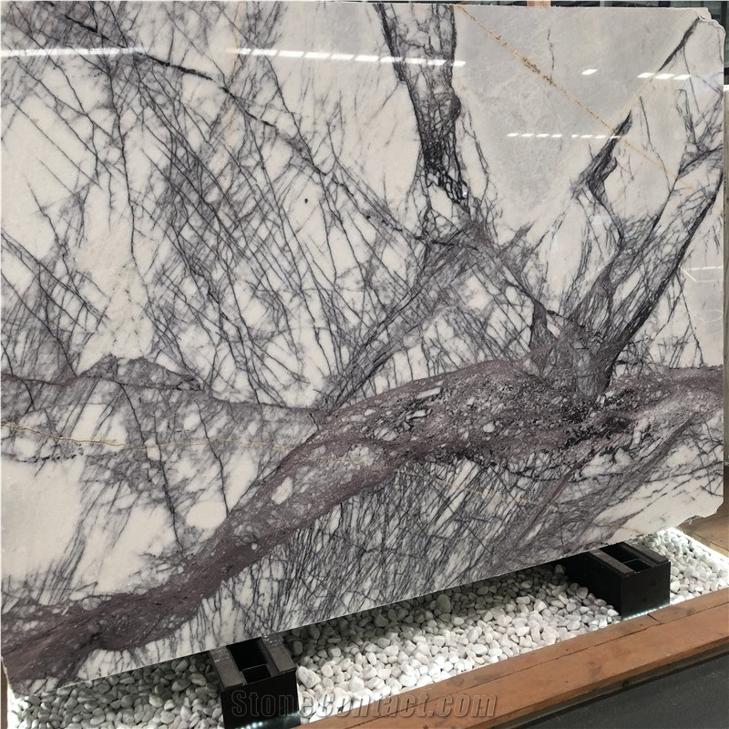 Lilac White Marble Purple Vein Marble Slab Tiles