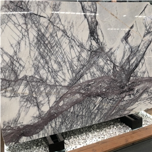 Lilac White Marble Purple Vein Marble Slab Tiles