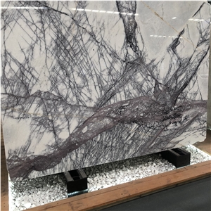 Lilac White Marble Purple Vein Marble Slab Tiles