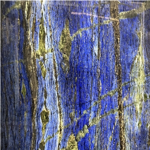 Luxury Azul Bahia Granite Backlit Bookmatched Slab Wall