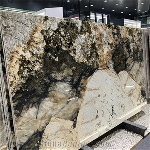 Luxury Backlit Alpinus Quartzite Super Crystal Slab For Wall