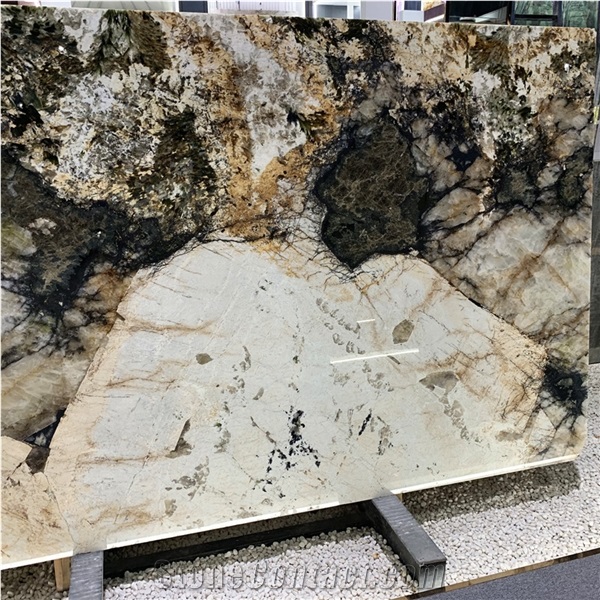 Luxury Backlit Alpinus Quartzite Super Crystal Slab For Wall