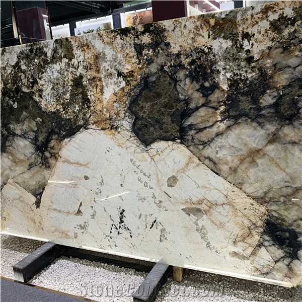 Luxury Backlit Alpinus Quartzite Super Crystal Slab For Wall