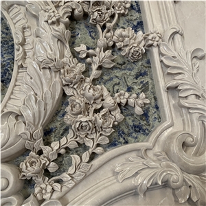 Luxury Cnc Flower Carved Background Wall For Hotel And Villa