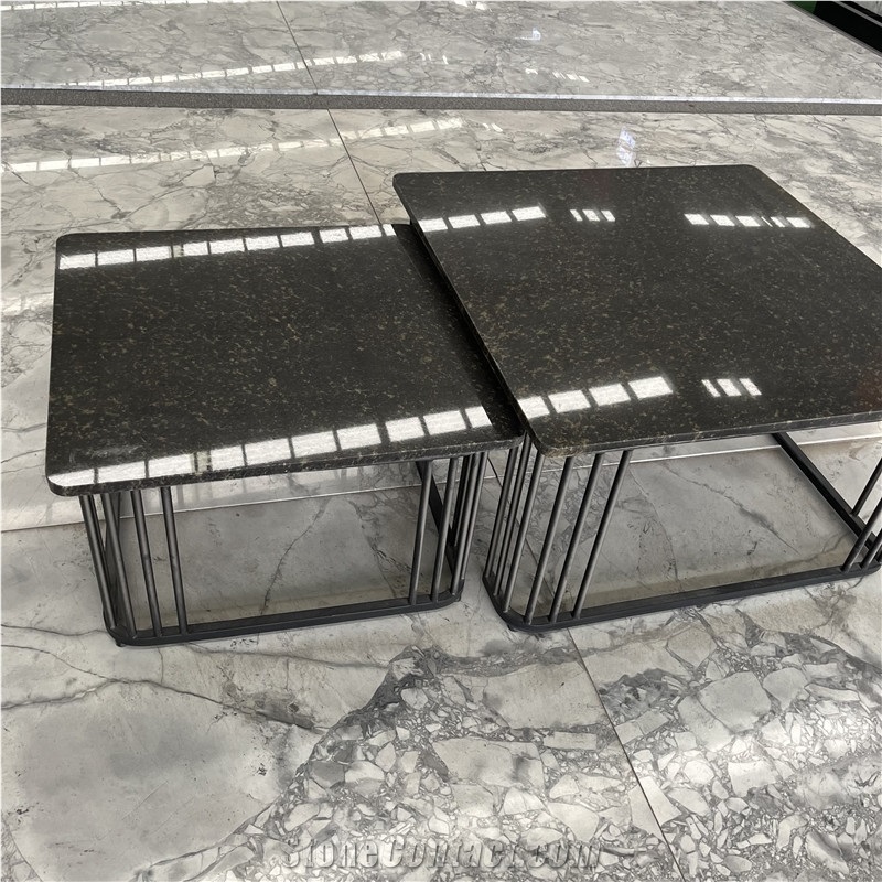 Luxury Modern Simple  Black Granite Coffee Table Home Decor