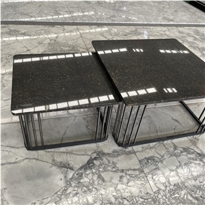 Luxury Modern Simple  Black Granite Coffee Table Home Decor