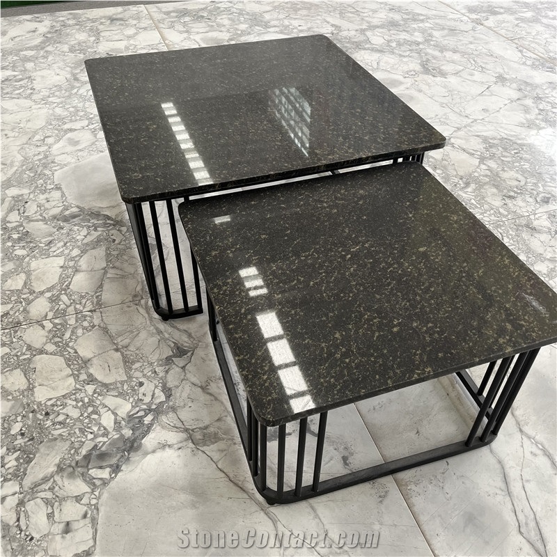 Luxury Modern Simple  Black Granite Coffee Table Home Decor