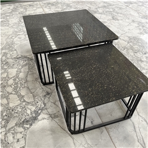 Luxury Modern Simple  Black Granite Coffee Table Home Decor