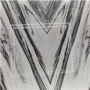 Modern Black And White Quartzite Stone Slab