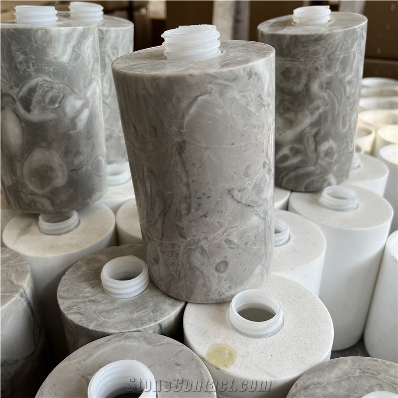 Natural Marble Squeeze Lotion Pump Bottle For Hotel Bathroom