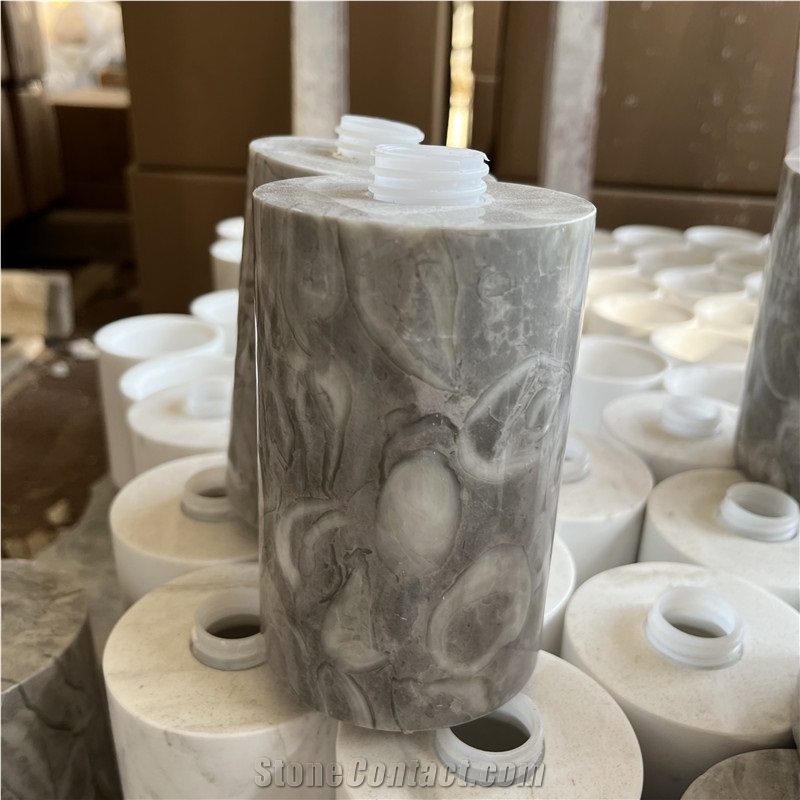 Natural Marble Squeeze Lotion Pump Bottle For Hotel Bathroom