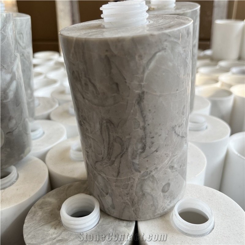Natural Marble Squeeze Lotion Pump Bottle For Hotel Bathroom