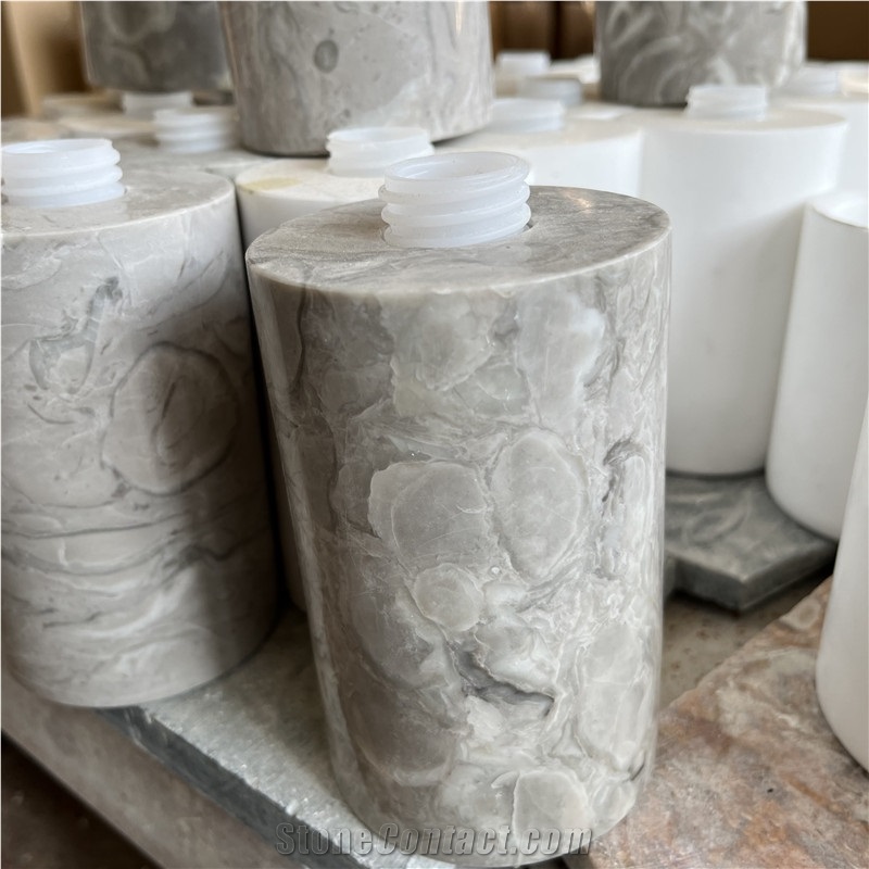 Natural Marble Squeeze Lotion Pump Bottle For Hotel Bathroom