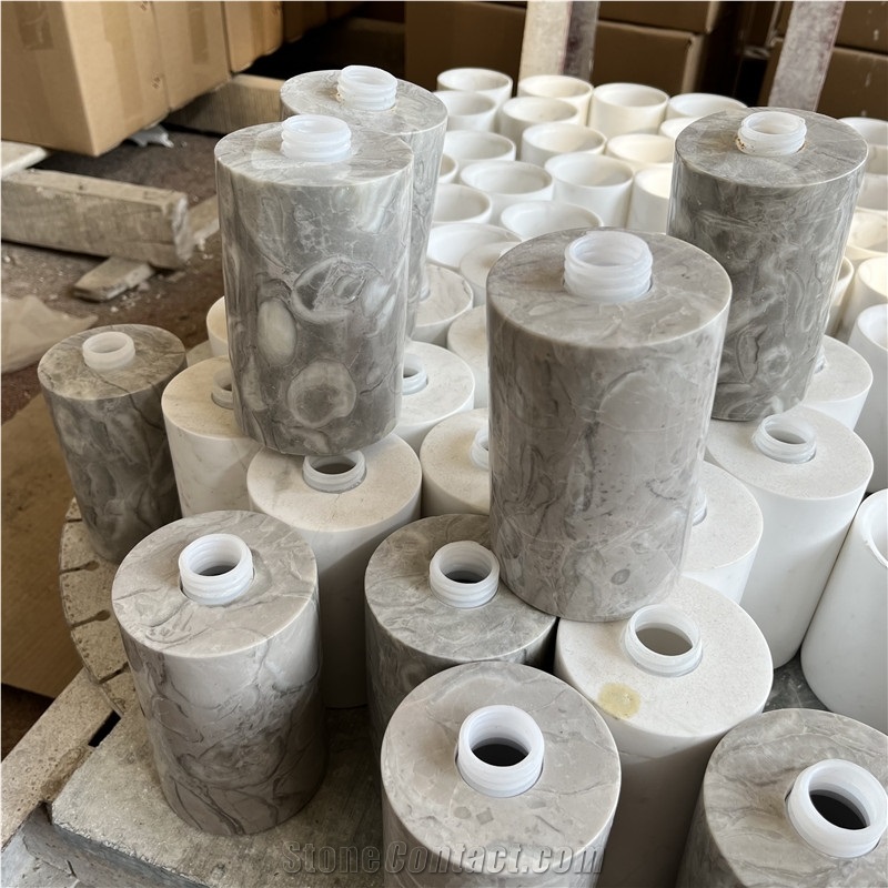 Natural Marble Squeeze Lotion Pump Bottle For Hotel Bathroom