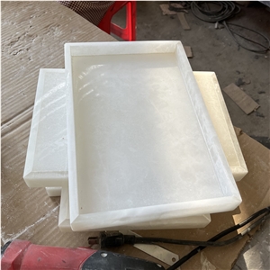 Natural White Onyx Rectangle Tray For Restaurant/Hotel/Home