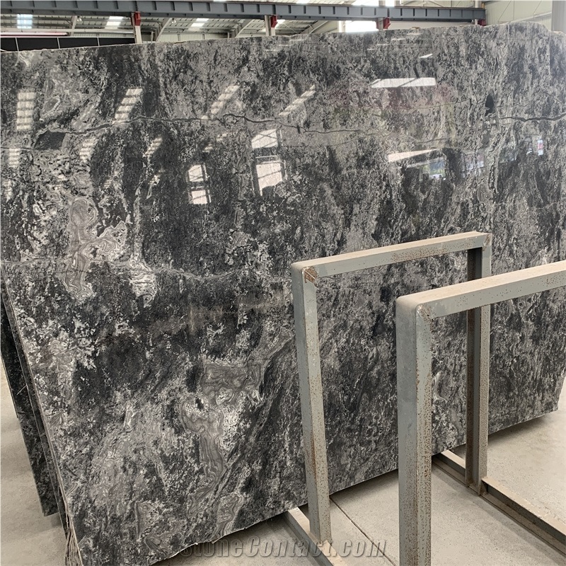 Ocean Grey Marble Slab Light Luxury Style Decoration