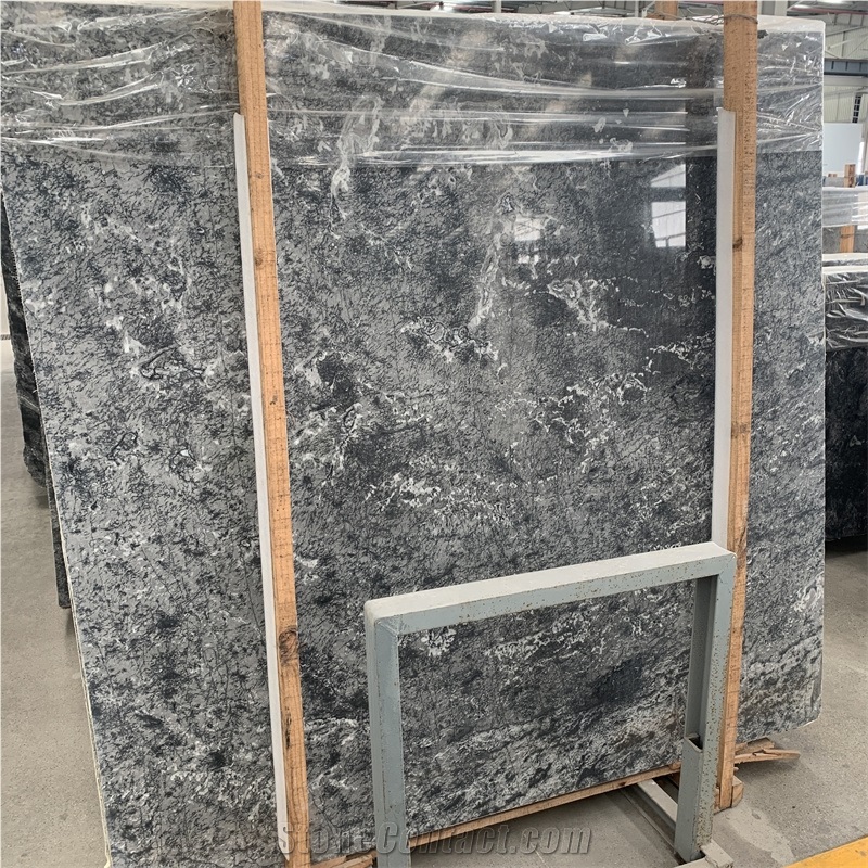 Ocean Grey Marble Slab Light Luxury Style Decoration
