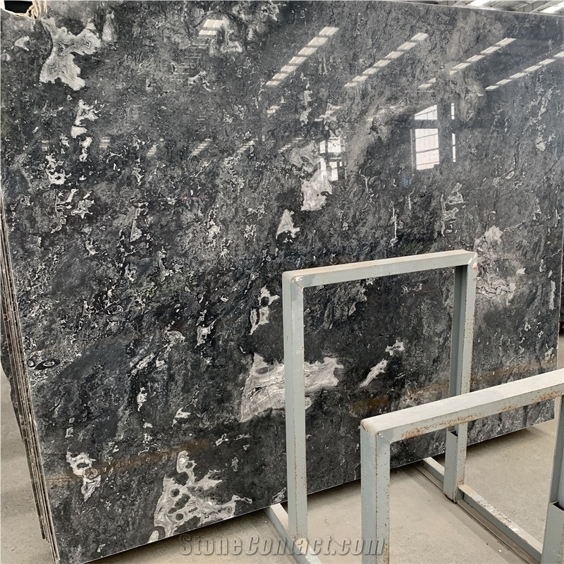 Ocean Grey Marble Slab Light Luxury Style Decoration