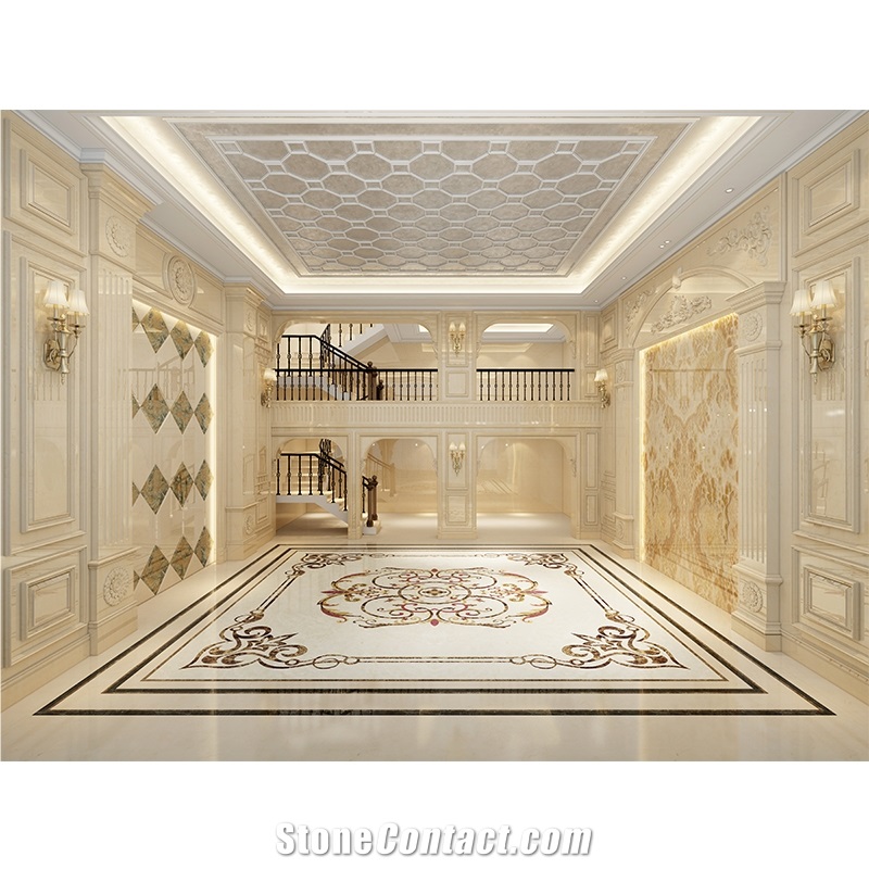 Round Marble Medallion Flooring Waterjet Pattern Tiles