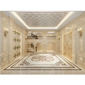 Round Marble Medallion Flooring Waterjet Pattern Tiles