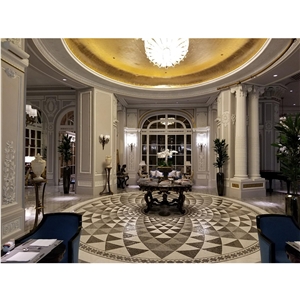 Round Marble Medallion Flooring Waterjet Pattern Tiles