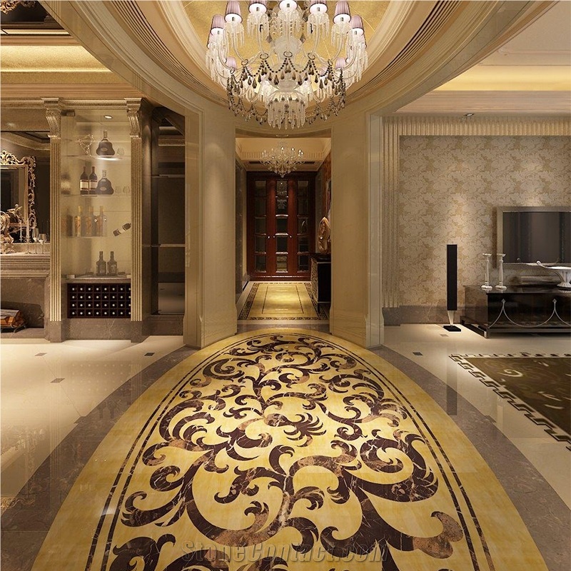 Round Marble Medallion Flooring Waterjet Pattern Tiles