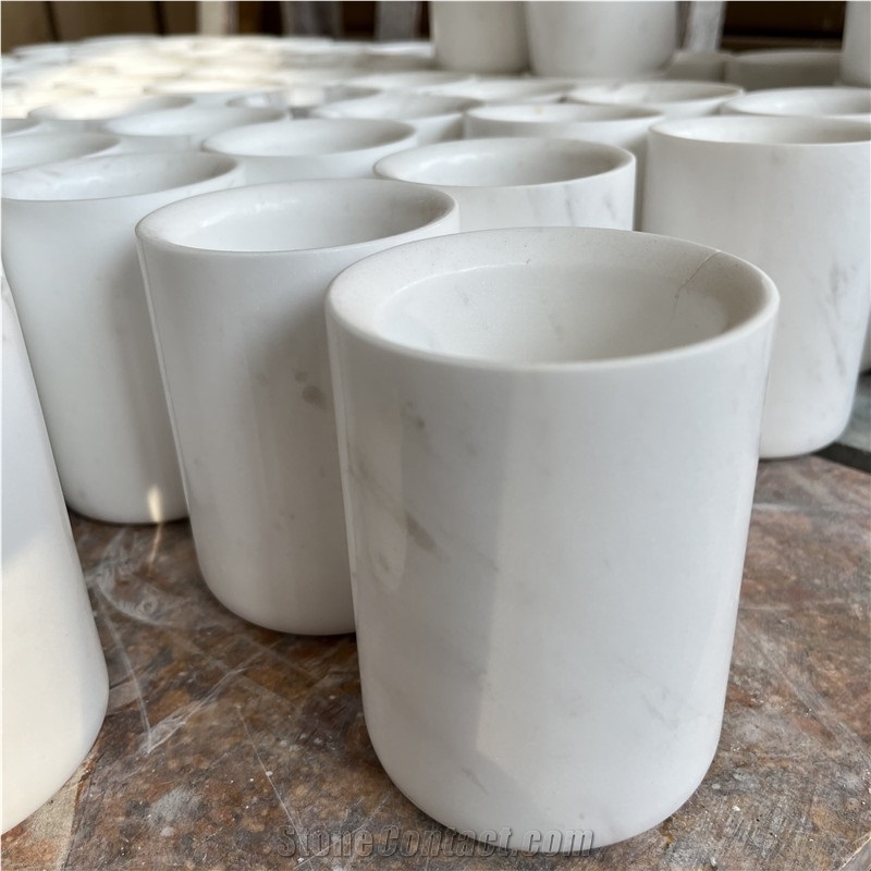 Top Quality Home Decor White Marble Candle Holder For Sales