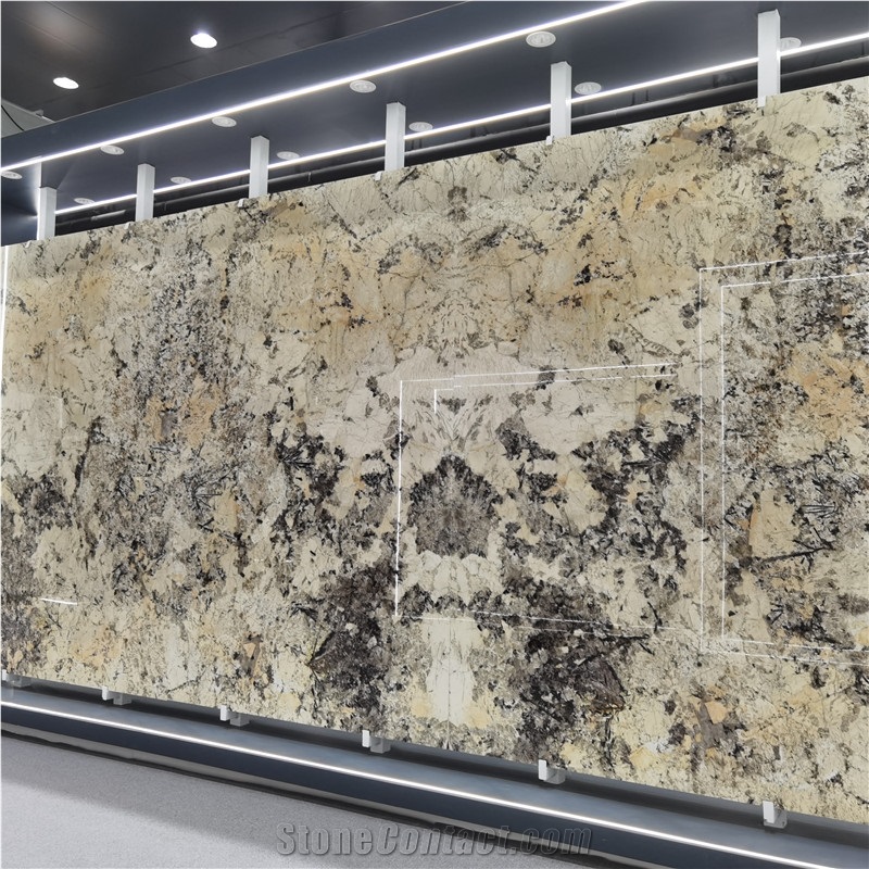 Translucent Alpinus Super Crystal Quartzite Slab For Villa