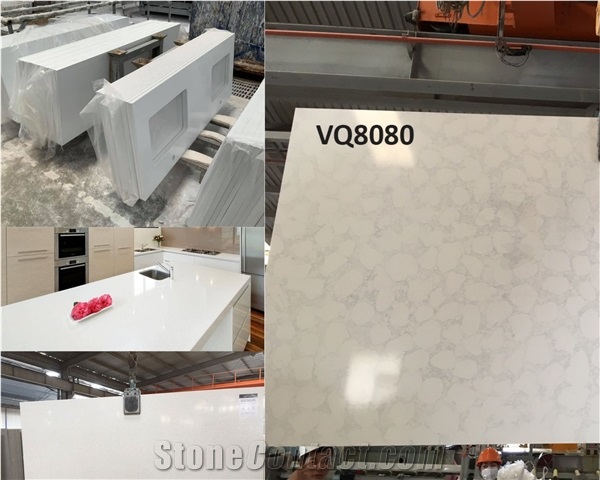 93% Quartz Stone Cut To Make Kitchen Countertops