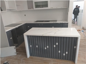 White Quartz Kitchen Countertop Islands Top Made In Vietnam