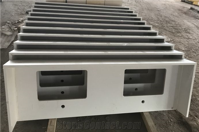 White Quartz Kitchen Countertop Islands Top Made In Vietnam