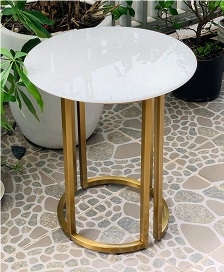 Vietnam Natural Marble Tabletop Cafe Table Top Round Shape