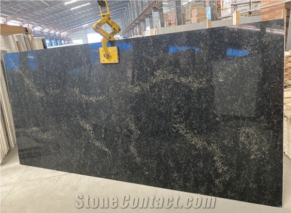 Gold Vein Marble Look Engineered Quartz Stone Slabs
